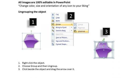 Ppt Horizontal Demonstration Of Pink PowerPoint Presentation Octagonal Arrow Templates