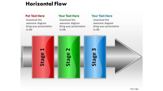 Ppt Horizontal Flow 3 Stages1 PowerPoint Templates