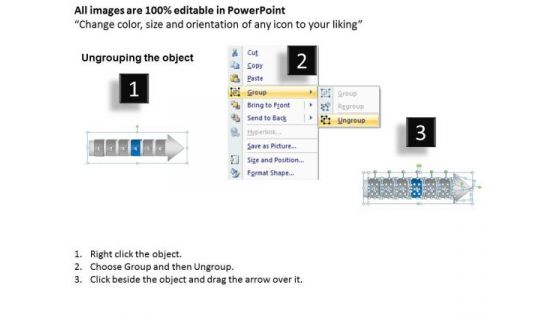 Ppt Horizontal Flow Of 6 Stage Cause And Effect Diagram PowerPoint Template 5 Graphic