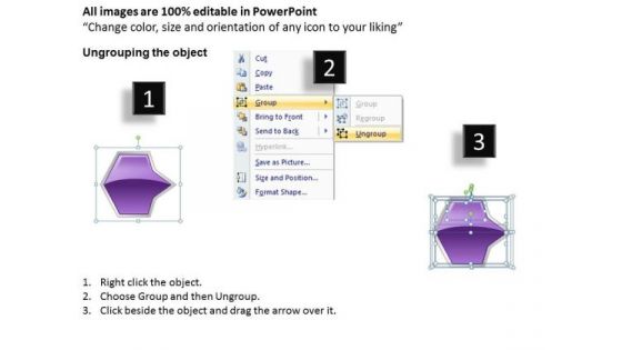 Ppt Horizontal Flow Of Purple Octagonal Arrow 7 Power Point Stage PowerPoint Templates