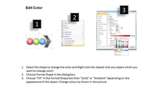 Ppt Horizontal Flow PowerPoint Theme Of 3 State Diagram Templates
