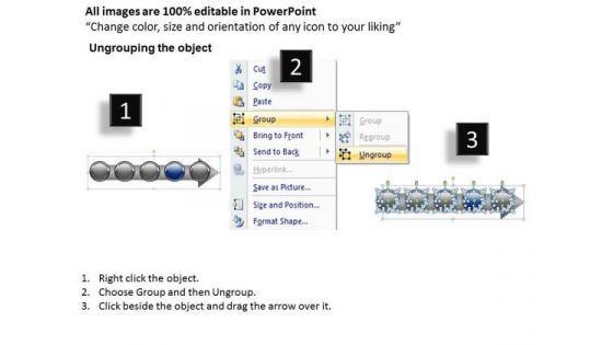 Ppt Horizontal Imitation Of Marketing Process Through 5 Stages PowerPoint Templates