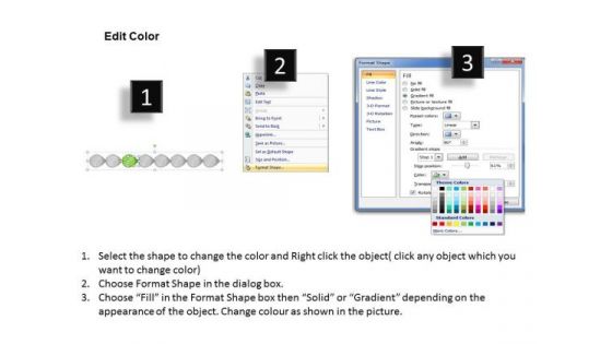 Ppt Interrelated Circular Arrows PowerPoint 2010 Bee Line 8 Stages Green Templates