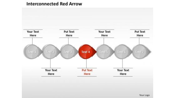 Ppt Interrelated Circular Arrows Straight Line 7 Power Point Stage Red PowerPoint Templates