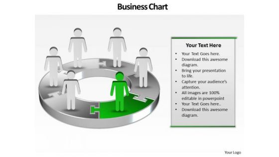 Ppt Layout Of 3d Pie Chart With Standing Busines Men PowerPoint Templates