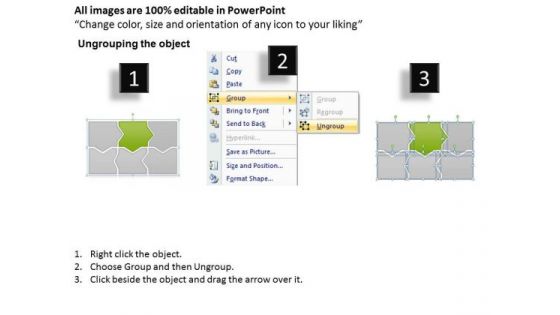 Ppt Light Green Piece Lotus Connections In Linear Process Flow PowerPoint Templates