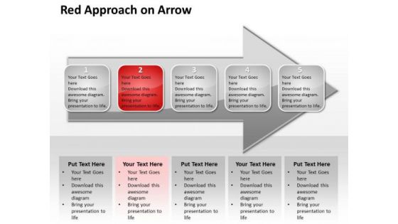 Ppt Linaer Illustration Of Red PowerPoint Background Approach An Arrow Templates