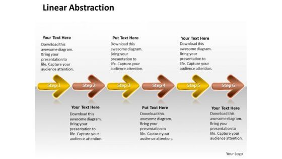 Ppt Linear Abstraction By 6 Shapes Arrows PowerPoint Templates