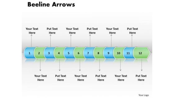 Ppt Linear Arrow 12 Stages PowerPoint Templates