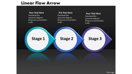 Ppt Linear Demo Create Flow Chart PowerPoint Arrow-3 Phase Diagram Templates