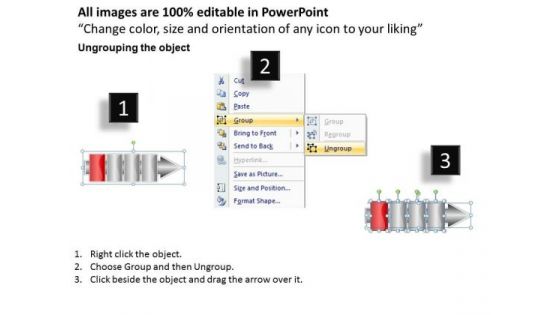 Ppt Linear Flow 4 Factors2 PowerPoint Templates