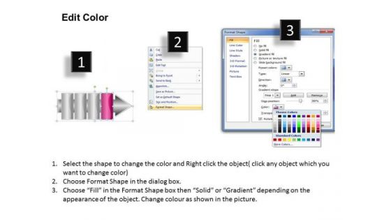Ppt Linear Flow 4 Stages2 PowerPoint Templates