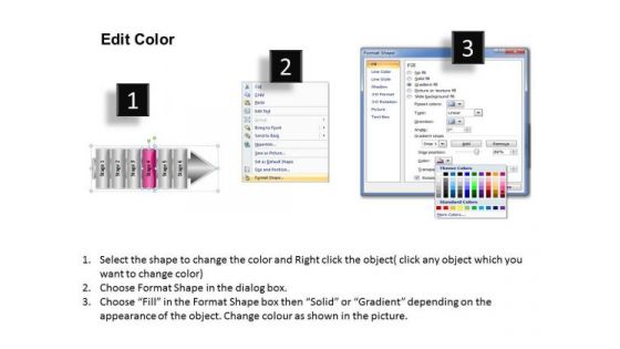 Ppt Linear Flow 6 Factors PowerPoint Templates