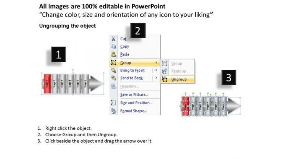 Ppt Linear Flow 6 Phases PowerPoint Templates