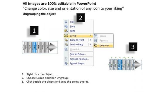 Ppt Linear Flow 6 Points PowerPoint Templates
