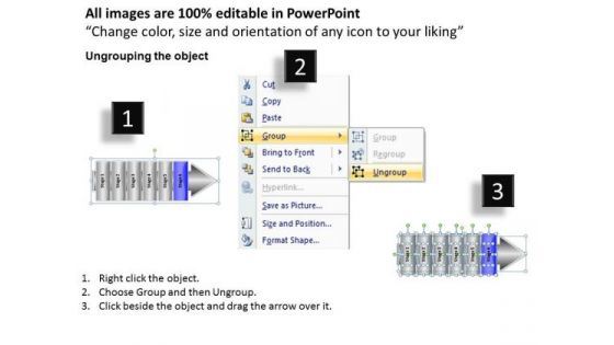 Ppt Linear Flow 6 Stage PowerPoint Templates
