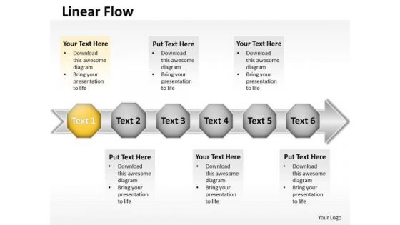 Ppt Linear Flow Movement Writing Process PowerPoint Presentation Templates