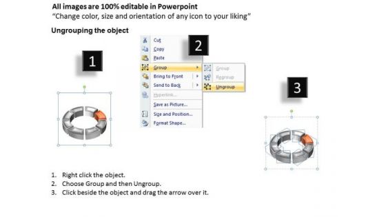 Ppt Orange Animated Text Box Cycle Spider Diagram PowerPoint Template Templates