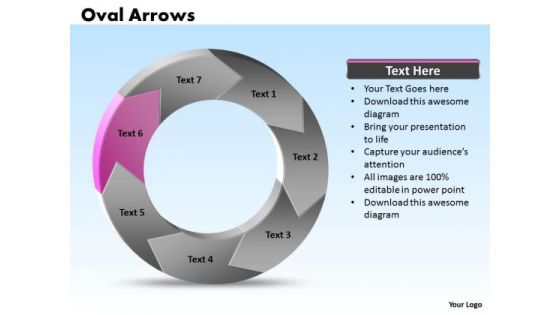 Ppt Oval Arrows PowerPoint Slide Text 7 Parts Templates