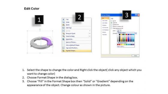 Ppt Pink Arrow Pointing Inwards Parts Of Circle PowerPoint For Kids Templates