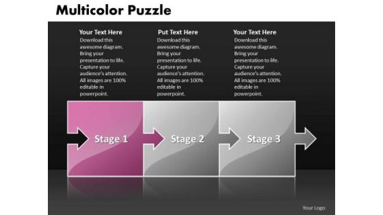 Ppt Pink Stage Multicolor Puzzle Diamond Mining Process PowerPoint Presentation Templates