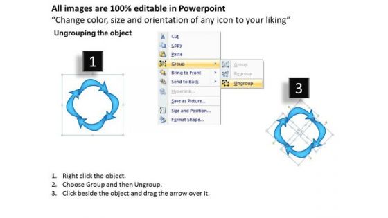 Ppt PowerPoint Graphics Arrows Assembled To Form Square Templates
