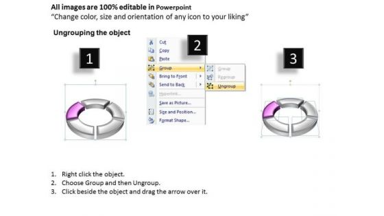 Ppt Purple Section Highlighted In PowerPoint Presentation Circular Manner Templates