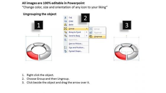 Ppt Red Section Highlighted In PowerPoint Presentation Circular Manner Templates