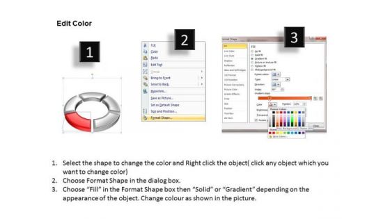 Ppt Red Section Highlighted In PowerPoint Presentation Circular Manner Templates