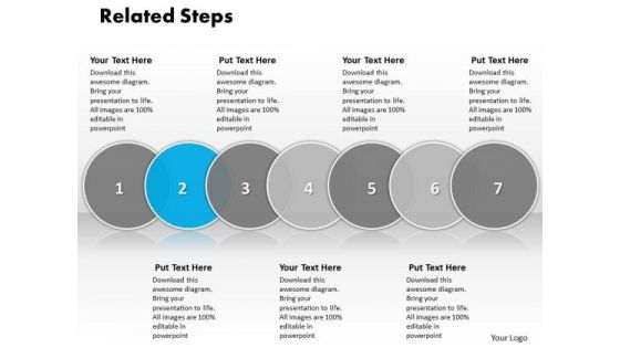 Ppt Related Seven Steps Arranged In Row PowerPoint Templates
