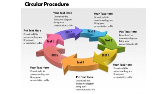Ppt Representation Of Circular Procedure 7 State Diagram PowerPoint Templates