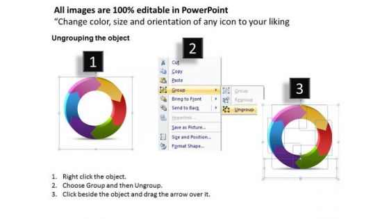 Ppt Ring Shaped PowerPoint Smartart Graphics 2010 Arrows 6 Divisions Templates