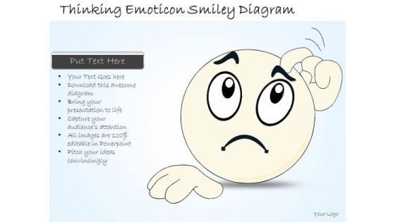 Ppt Slide 1814 Business Diagram Thinking Emoticon Smiley PowerPoint Template Diagrams