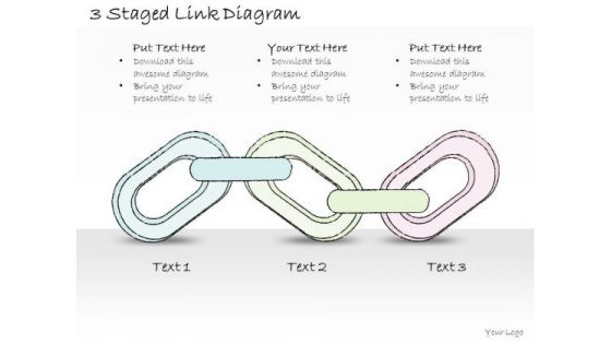 Ppt Slide 3 Staged Link Diagram Business Plan