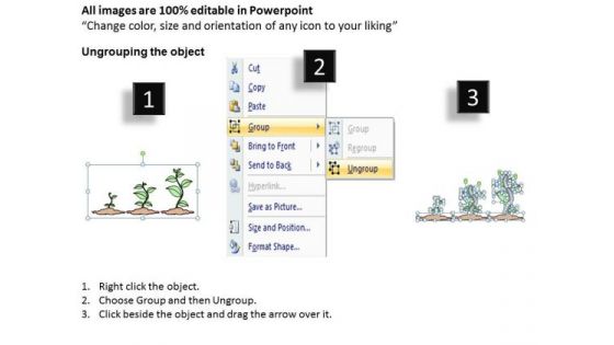 Ppt Slide 3 Steps Growing Plants Marketing