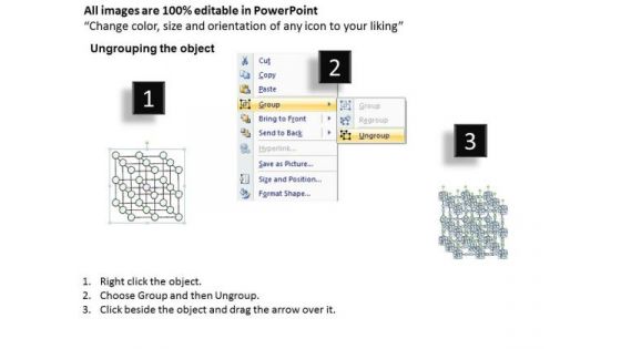Ppt Slide 3d Cube With Atomic Structure Diagram Business Plan