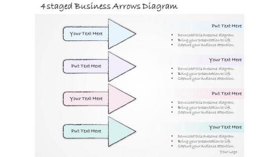 Ppt Slide 4 Staged Business Arrows Diagram Plan