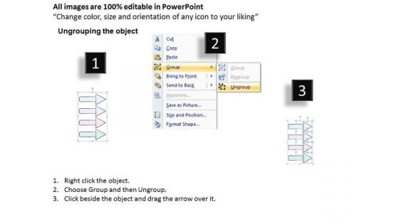 Ppt Slide 4 Staged Business Arrows Diagram Plan