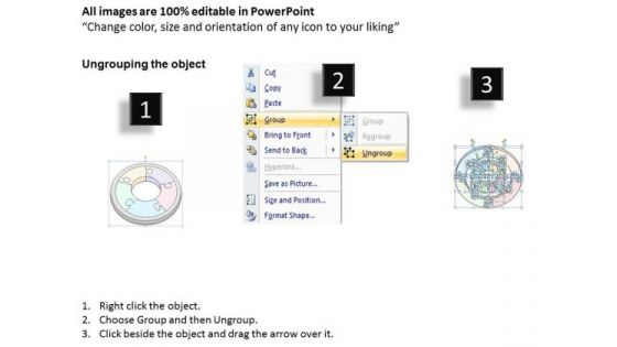 Ppt Slide 5 Staged Business Circle Puzzle Diagram Sales Plan