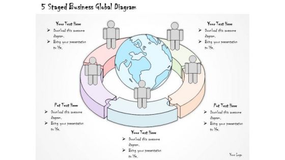 Ppt Slide 5 Staged Business Global Diagram Diagrams
