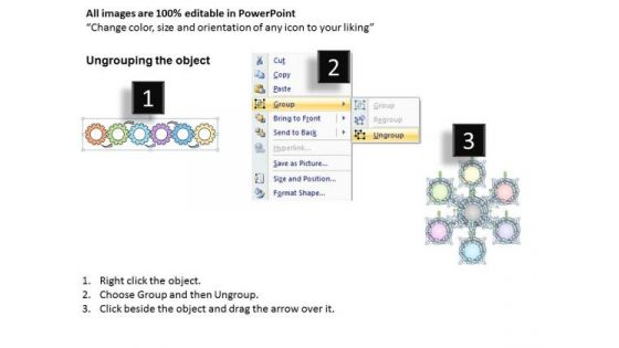 Ppt Slide 6 Staged Gears Process Marketing Plan