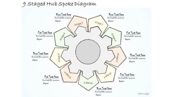 Ppt Slide 9 Staged Hub Spoke Diagram Business Diagrams