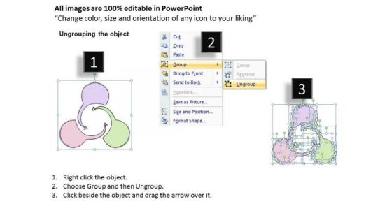 Ppt Slide Interrelated Curved Arrow Diagram Strategic Planning