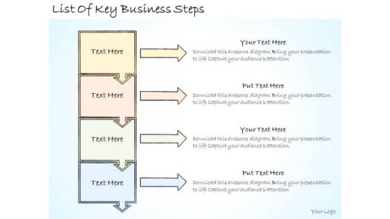 Ppt Slide List Of Key Business Steps Marketing Plan