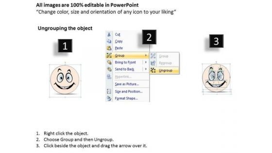 Ppt Slide Naughty Expression Smiley Face Diagram Sales Plan