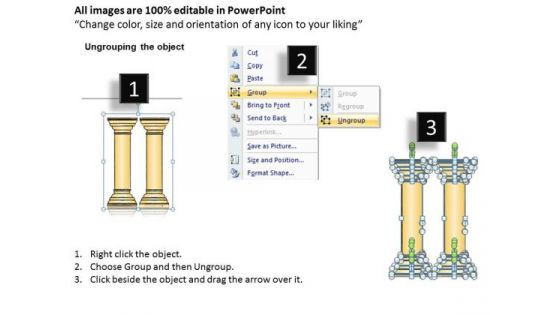 Ppt Slide Pillars For Business Parallel Process Diagrams