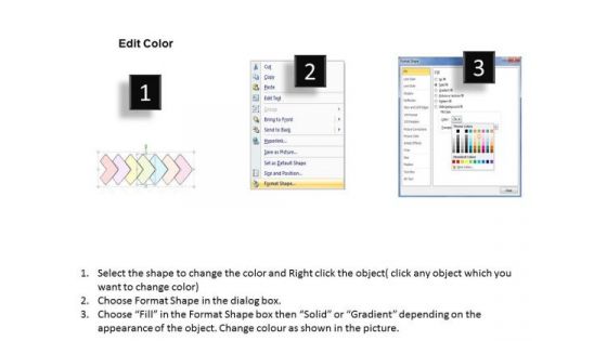 Ppt Slide Seven Steps Linear Process Arrows Strategic Planning