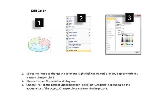 Ppt Slide Three Arrows In Circle Diagram Sales Plan