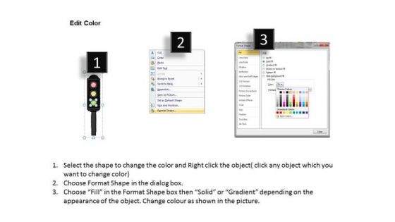 Ppt Slide Traffic Lights With Text Boxes Sales Plan