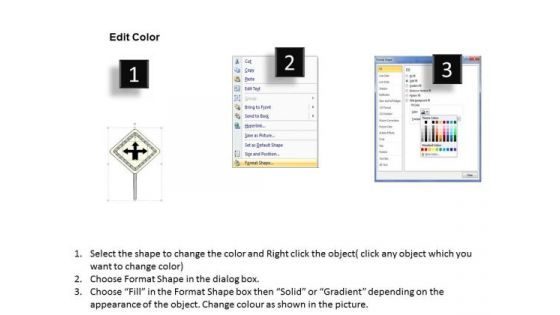 Ppt Slide Two Way Road Sign Board Business Diagrams